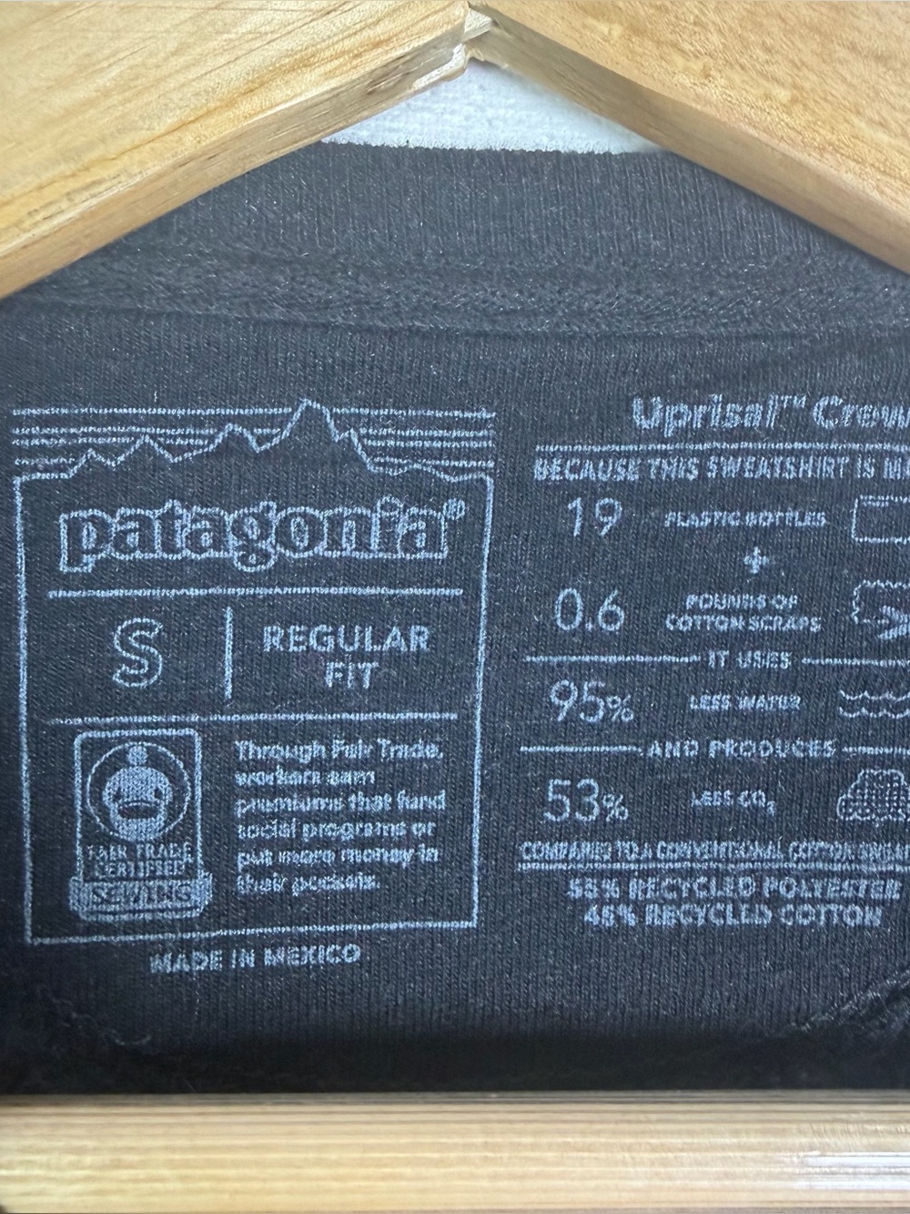 Patagonia Womens S Uprisal Crew Black Graphic Sweatshirt Gorpcore Outdoor Hiking - Picture 5 of 11